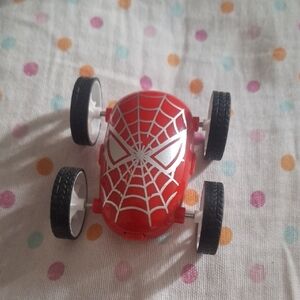 Spider-Themed Red Toy Car